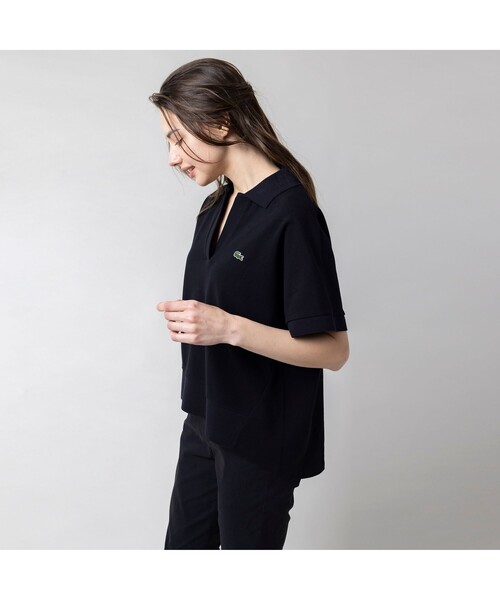 [LACOSTE] рубашка-поло с коротким рукавом 38 королевский синий женский 
