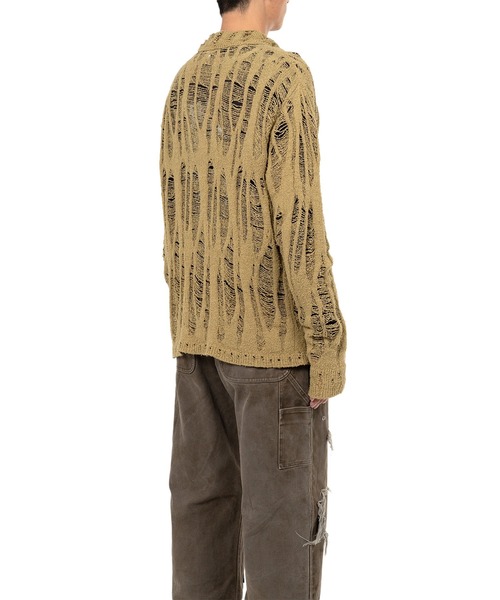 トップス Kamiya mens summer knit トップス Kamiya mens summer knit KAMIYA Distressed Knit