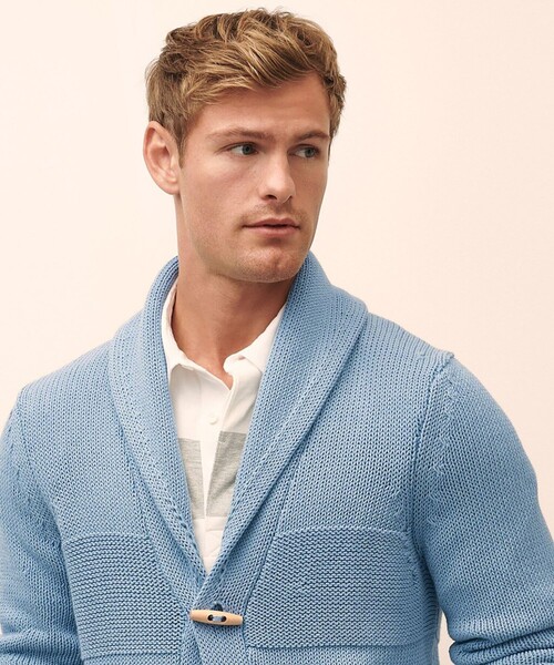 未使用⭐️ブルックス　BROOKS BROTHERS ショールカラー　カーディガン アメリカ古着ブルックスブラザーズ ショールカラーニット