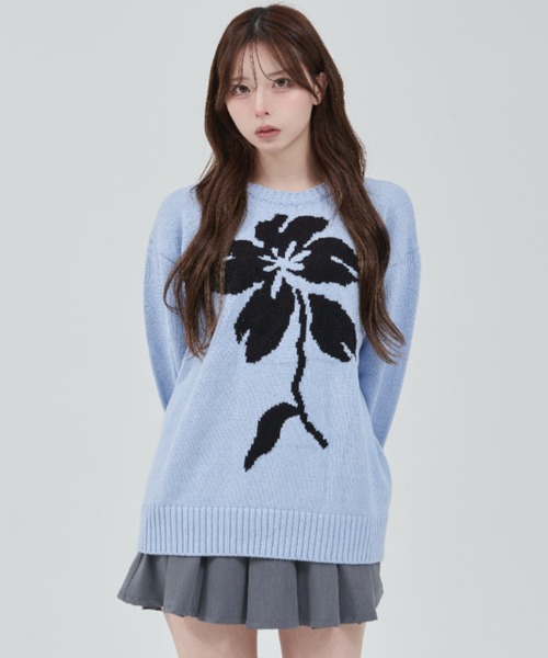 ニット セーター 「OY/オーワイ」 FLORAL BLOOM KNIT/フローラルブルームニット レディース メンズ OY ニット セーター 「OY/オーワイ」 FLORAL BLOOM KNIT