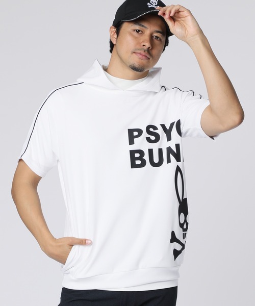 PSYCHO BUNNY サイコバニー ロゴテープ半袖パーカー M Psycho Bunny（サイコバニー） パーカー 「GOLF」バニーロゴ 半袖