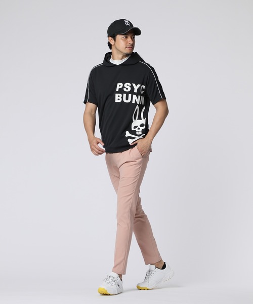 PSYCHO BUNNY サイコバニー ロゴテープ半袖パーカー M Psycho Bunny（サイコバニー） パーカー 「GOLF」バニーロゴ 半袖