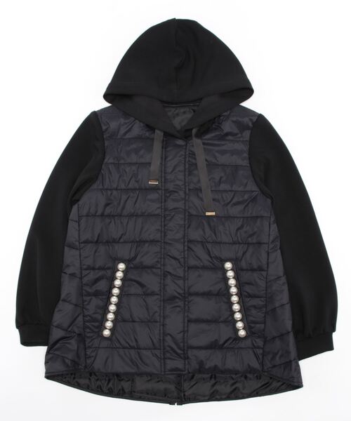 Rose Tiara 46 ブラック　コート M－StyleLuxe監修】【リボンクリップ付】キルティングリボン