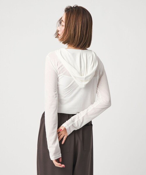 conte tシャツ 「conte」コットン シアー フーデッドカットソー