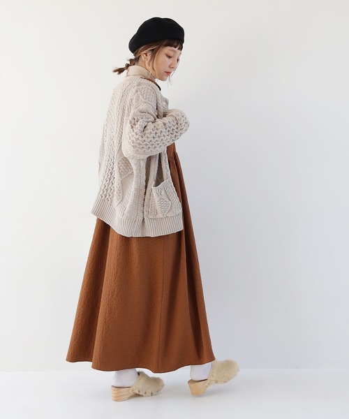 「Crisp」 ニットカーディガン FREE ベージュ レディース_画像3