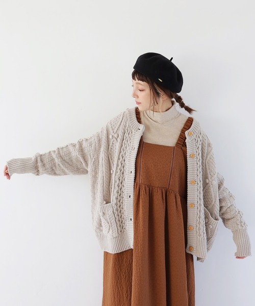 「Crisp」 ニットカーディガン FREE ベージュ レディース_画像5