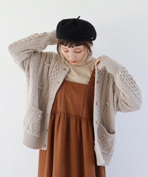 「Crisp」 ニットカーディガン FREE ベージュ レディース_画像7