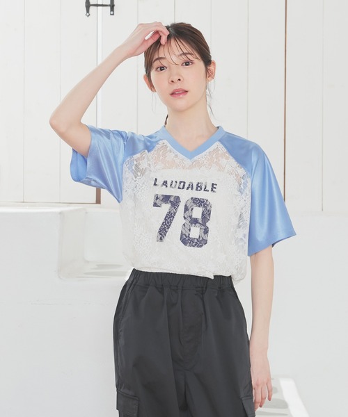 Honeys tシャツ レース使いゆるゲームT レディース : ZOZOTOWN
