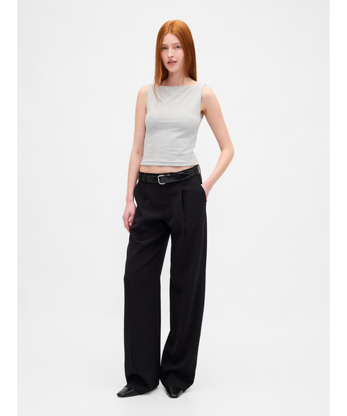 GAP タンクトップ ノースリーブ クローズニット ジャージー