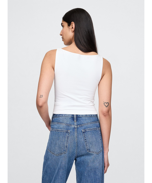 GAP タンクトップ ノースリーブ クローズニット ジャージー