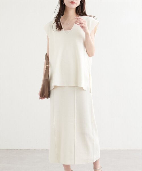 【Threadbare】【日本未入荷】ナチュラル Vネック ニットワンピ 大きいサイズ レディース Vネック透かし編みニット jp521