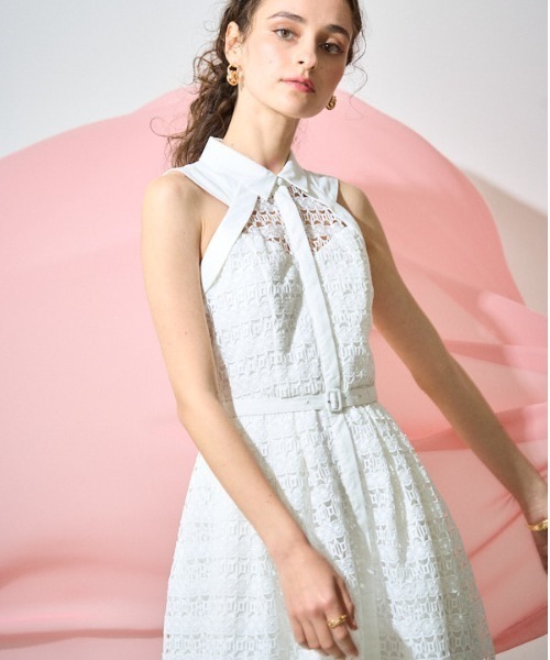 ERADIE ボーダーケミカルシャツワンピース ERADIE ワンピース Border Chemical lace Shirt One piece