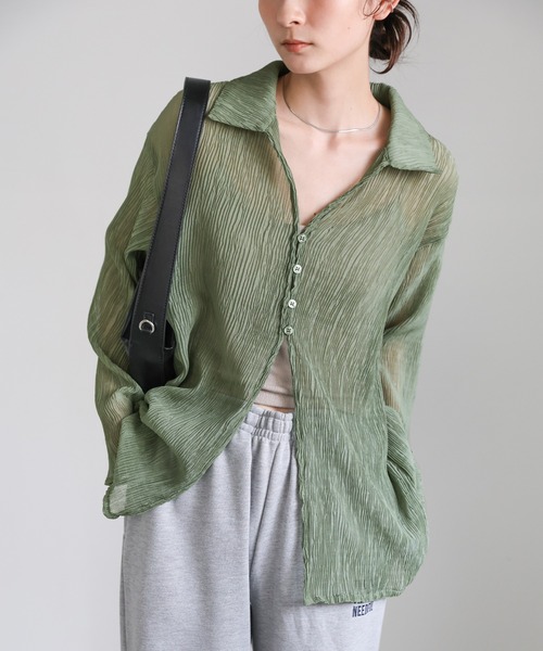select MOCA ブラウス シャツ 楊柳シフォンブラウス レディース