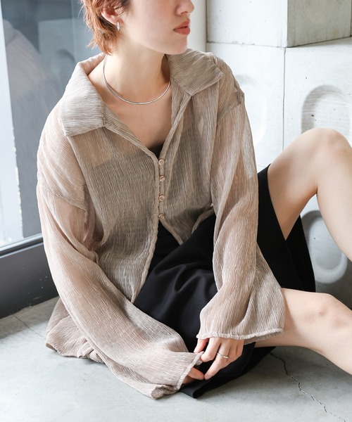 select MOCA ブラウス シャツ 楊柳シフォンブラウス レディース