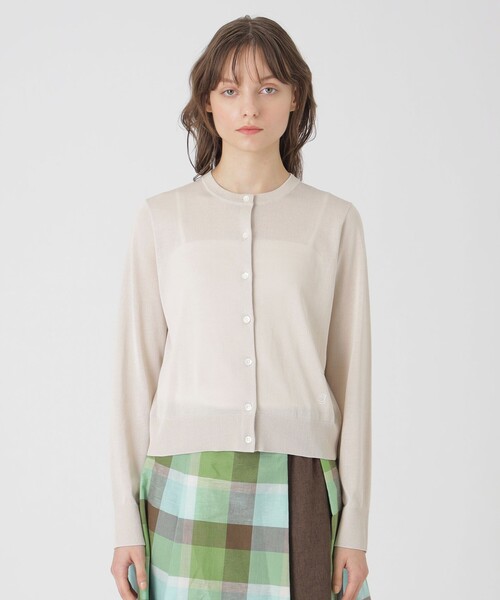 BLUE LABEL CRESTBRIDGE 裏毛クルーネックカーディガン ブルーレーベルクレストブリッジ BLUE LABEL CRESTBRIDGE クール