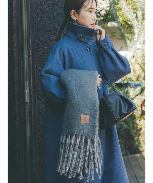 「Samansa Mos2 blue」 ステンカラーコート L ネイビー レディース_画像2