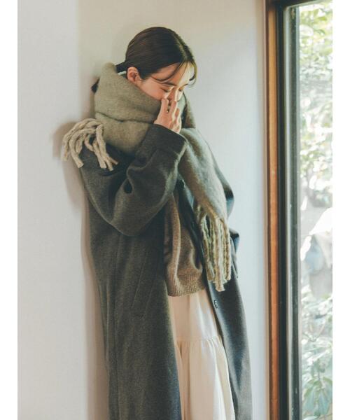 「Samansa Mos2 blue」 ステンカラーコート L ネイビー レディース_画像3