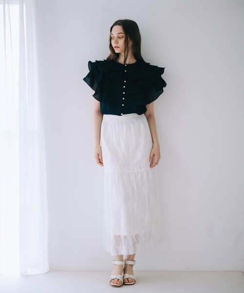 シャツ/ブラウス(半袖/袖なし) shoulder frill top KOEISTORE（コウエイストア） ブラウス レディース 春 夏 春夏 白