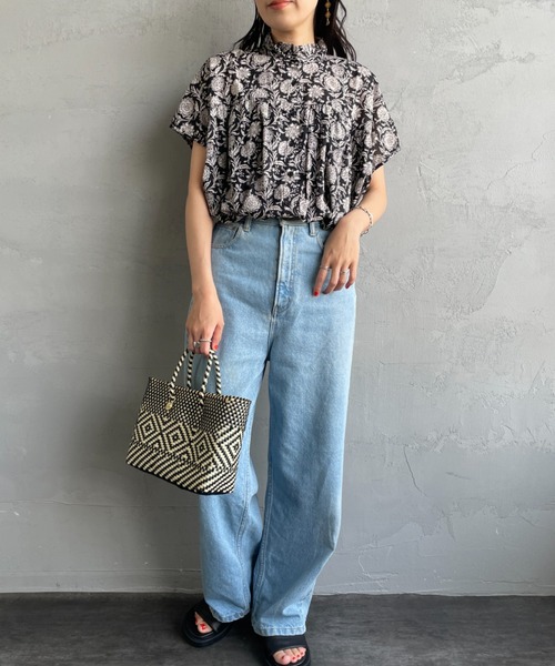 SOIL ソイル ＊コットンボイルブラウス フレアスリーブ ドット フリーサイズ SOIL(ファッション) ソイル SOIL コットンボイルドットプリント
