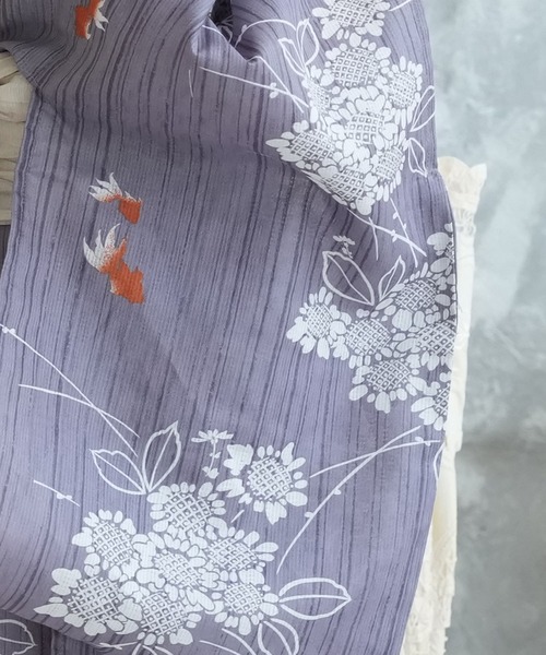 【新品】ニコアンティーク 浴衣3点セット 水色に浮かぶひまわりと金魚 ウタタネ ✓新品【水色に浮かぶひまわりと金魚】 ニコアンティーク 浴衣