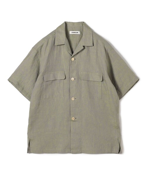 CABaN（キャバン） シャツ リネン オープンカラーシャツ メンズ