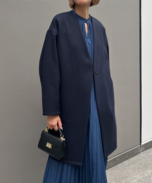 「Audrey and John Wad」 ノーカラーコート FREE ベージュ レディース_画像6