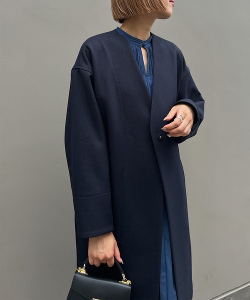 「Audrey and John Wad」 ノーカラーコート FREE ベージュ レディース_画像7