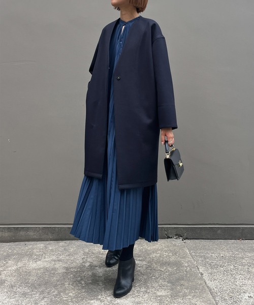 「Audrey and John Wad」 ノーカラーコート FREE ベージュ レディース_画像8