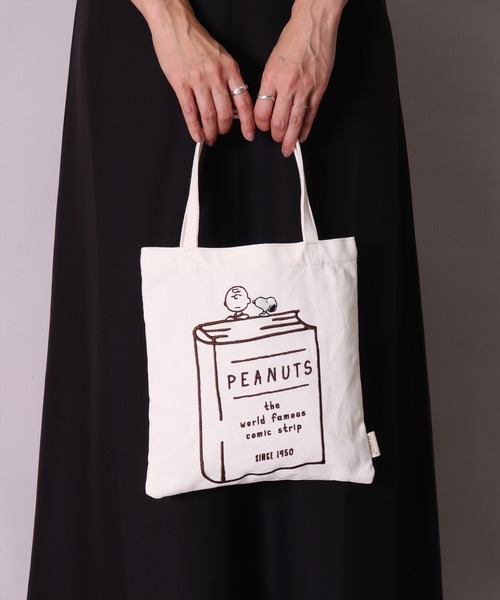 PEANUTS トートバッグ (ACT)「PEANUTS」スヌーピー 刺繍 キャンバス