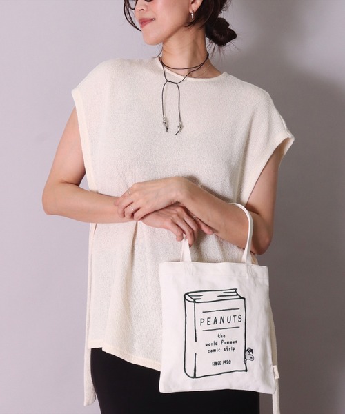 PEANUTS トートバッグ (ACT)「PEANUTS」スヌーピー 刺繍 キャンバス
