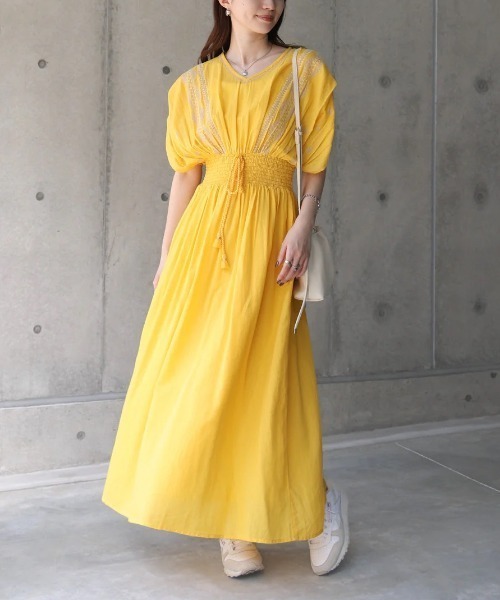 BAB（バブ） ワンピース 「S・Mサイズ展開」フロント刺繍ウエスト