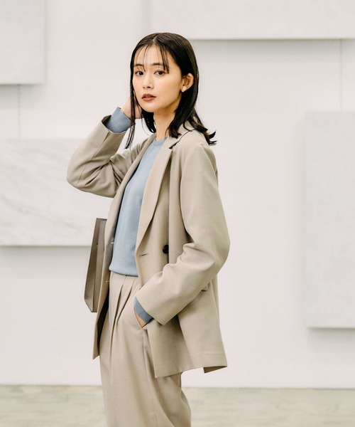 「GLOBAL WORK」 テーラードジャケット LARGE ブラック レディース