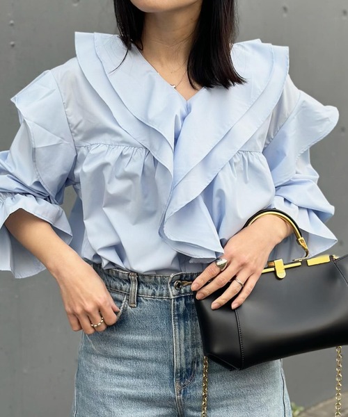 「RANAN」 長袖ブラウス M チャコール レディース_画像7