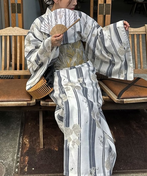 WILLFULLY（ウィルフリー） 浴衣 peony stripe separate yukata OP