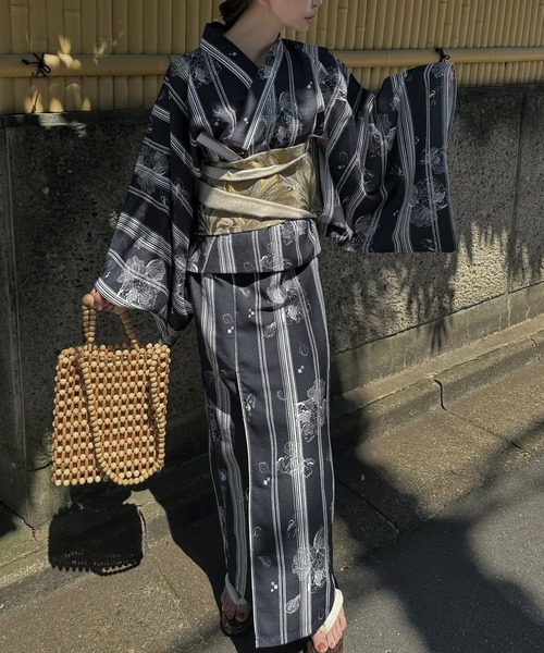 WILLFULLY（ウィルフリー） 浴衣 peony stripe separate yukata OP