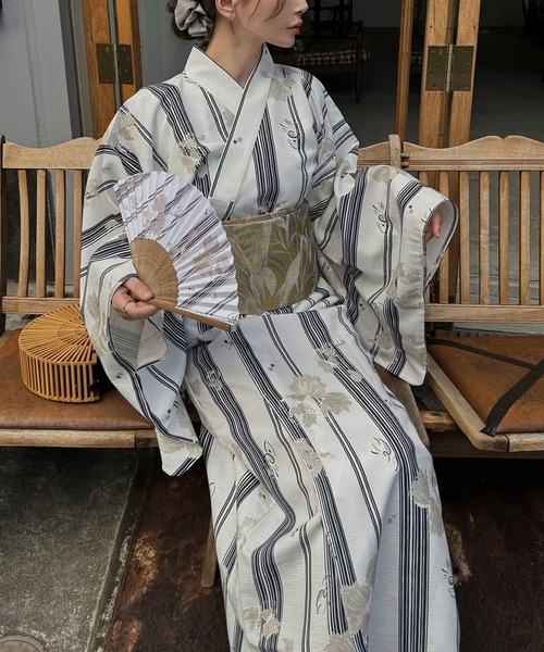 WILLFULLY（ウィルフリー） 浴衣 peony stripe separate yukata OP