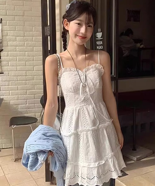 「shopnikoniko」 キャミソールブラウス フリー ホワイト レディース_画像2