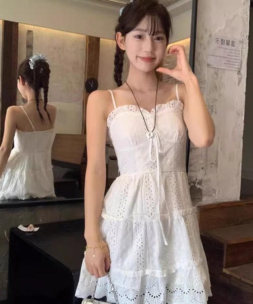 「shopnikoniko」 キャミソールブラウス フリー ホワイト レディース_画像3