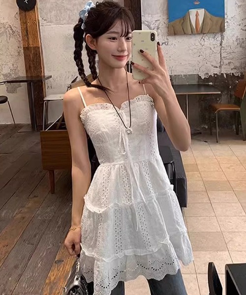 「shopnikoniko」 キャミソールブラウス フリー ホワイト レディース_画像6