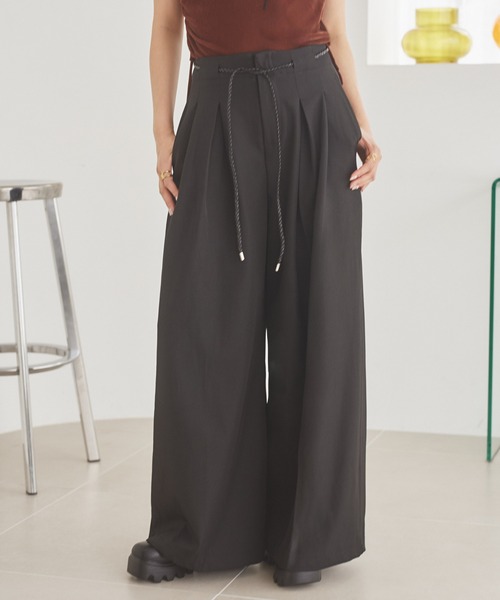 ワイドパンツ パンツ inverted pleats waide pants /インバーテッド