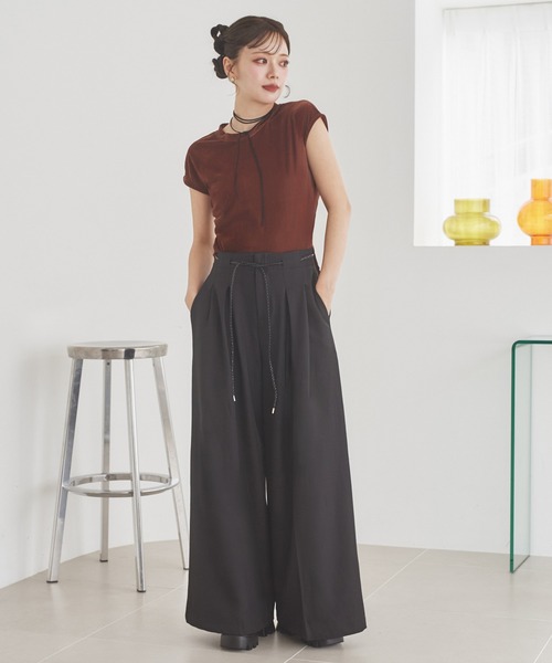 パンツ inverted pleats waide pants /インバーテッドプリーツワイド