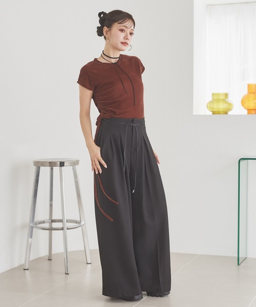 ワイドパンツ パンツ inverted pleats waide pants /インバーテッド