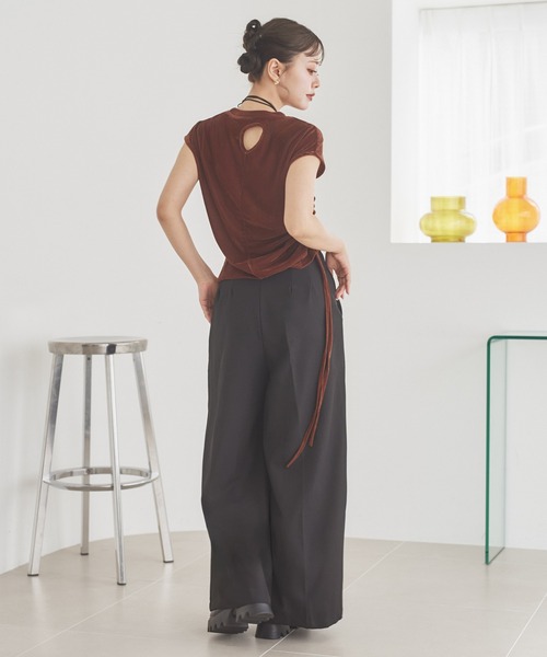 ワイドパンツ パンツ inverted pleats waide pants /インバーテッド
