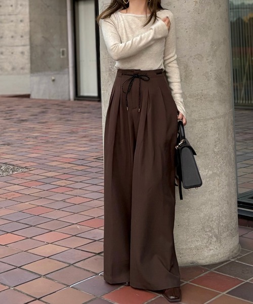 パンツ inverted pleats waide pants /インバーテッドプリーツワイド