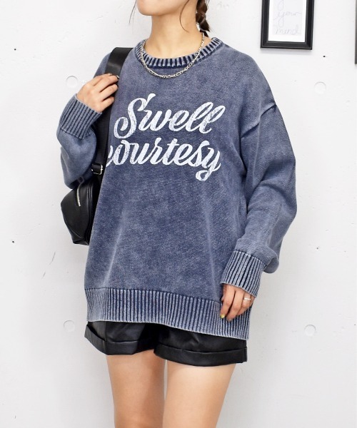 FUN ニット セーター ストーンウォッシュニット レディース : ZOZOTOWN