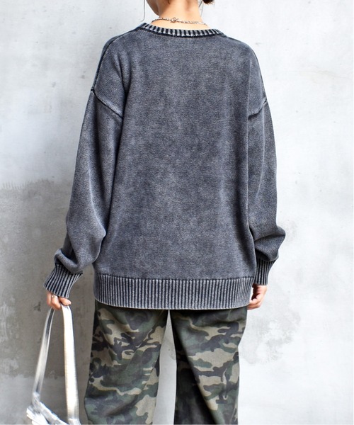 FUN ニット セーター ストーンウォッシュニット レディース : ZOZOTOWN