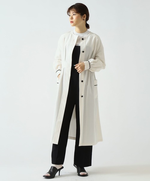TIARA/ノーカラー ウールコート Tiara（ティアラ） ノーカラーコート FREE ホワイト レディース