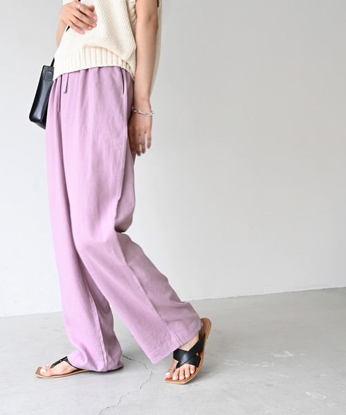 「CANAL JEAN」 「El mar」イージーパンツ ONE SIZE カーキ レディース_画像7