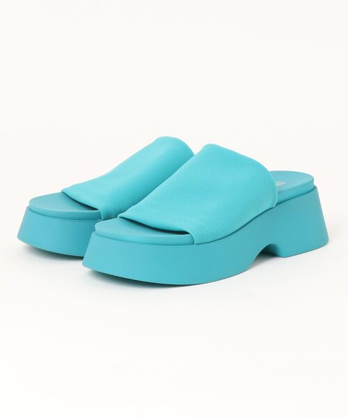 「STEVE MADDEN」 フラットサンダル 24.5cm ターコイズブルー レディース_画像4