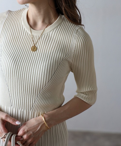 ワンピース Bonjour Bonjour Sagan（ボンジュールサガン） 半袖ワンピース FREE ネイビー